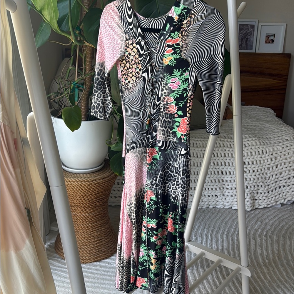Multicolor Patterned Women's Dress